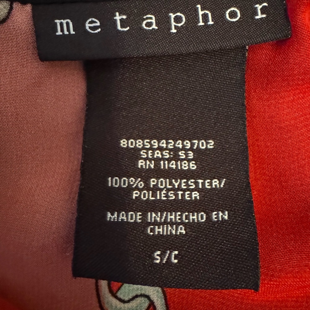 Metaphor Red and Black Patterned Sleeveless Top Size Small - Picture 7 of 8